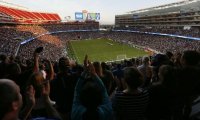 In the crowd at a soccer game