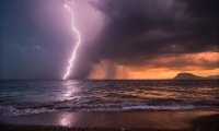 Night Storm on a Hidden Beach