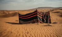 Desert tent in breeze