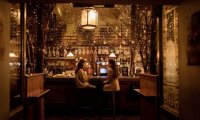 Quiet cafe w piano, thunder, fireplace, rain