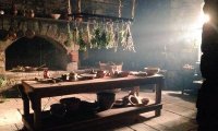 Mrs Fitz's busy and bustling kitchen at Castle Leoch