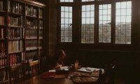 Stormy Studying in Hogwarts Library