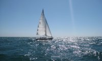 Relaxing on a sail boat