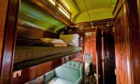 The Cabin of a Steam Train During a Storm