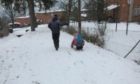 Kids playing in snow