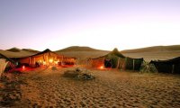 a nomadic tribe at night