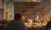 Studying with classmates at Hogwarts