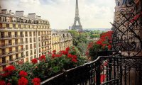 An afternoon tea on a balcony in Paris