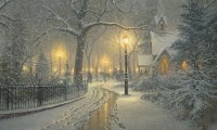 Thomas Kinkade Inspired Winter Evening