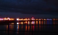 Ambient sounds of a seaside town at night