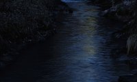 A gentle stream during a light storm