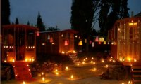 a gypsy camp at night