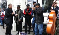 Singing on a street corner