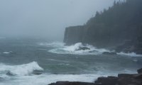 Cliff By The Sea In A Storm