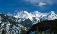 Mountain pass in winter