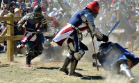 Medieval training yard for soldiers or knights