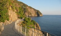 Boardwalk on Italian cliff