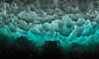 Rainstorm from underwater