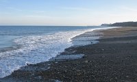 Pebble beach in wind