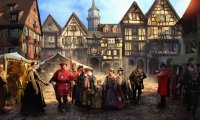 Medieval town market