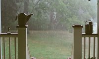 Sitting on the porch during a rain storm