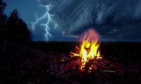 Relax by the fire and enjoy the thunder