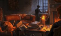 Studying in Gryffindor Common Room.