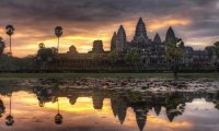 Angkor Wat is a temple in Cambodgia