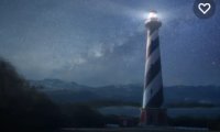 Stormy evening at a lighhouse