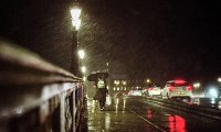 Walking home in the rain at night