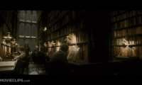 Studying through a snowstorm in the warm and cozy Hogwarts library