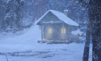 A Cozy Cabin in a Snowstorm