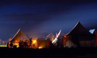 A war camp in the evening