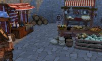 marketplace in medieval town