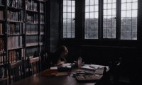 Studying in an old library