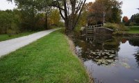 Autumn walking near a river