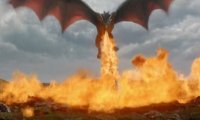 Daenerys Attacking a Town with her Dragons