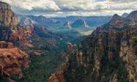 Canyon with horse walking