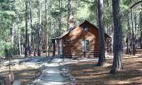 Camp cabin, rainy