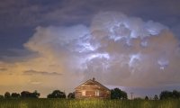 Thunderstorm in a cabin