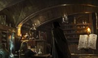 Studying in the Potions classroom