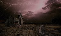 Crackling Fireplace with Thunderstorm in the background