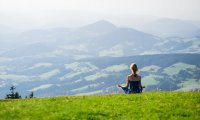 In the mountaintop meditating