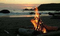 Camping & Bonfire By The Sea