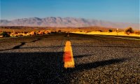 Walking along an abandoned highway.