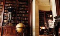 The Baudelaire mansion library before the tragic fire